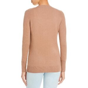 Private Label Womens Grandfather Cashmere Ribbed Trim Sweater