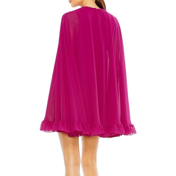 Ieena for Mac Duggal Womens Cape Short Mini Dress - Image 2