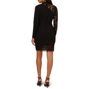 Adrianna Papell Womens Lace Trim Sheath Cocktail And Party Dress