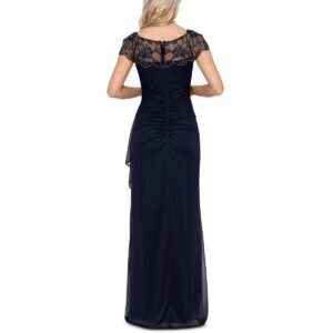 Xscape Womens Petites Embellished Long Evening Dress