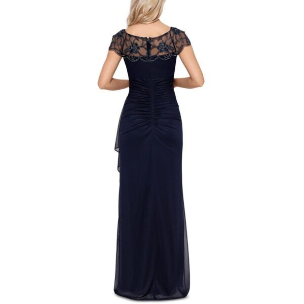 Xscape Womens Petites Embellished Long Evening Dress