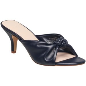 Halston Women's Seville Vegan Leather Open Toe Kitten Heel Dress Sandals