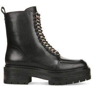 Sam Edelman Womens Lovrin Leather Lugged Sole Combat & Lace-Up Boots
