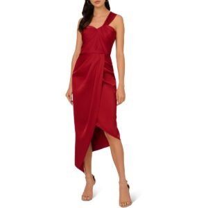 Liv Foster Womens Handkerchief Hem One Shoulder Evening Dress
