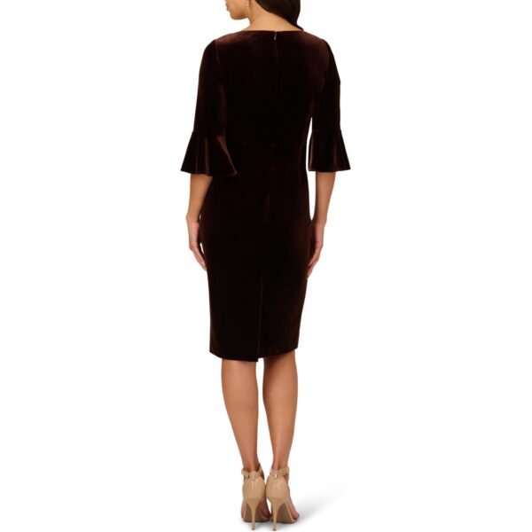 Adrianna Papell Womens Velvet Tie Front Sheath Dress - Image 2